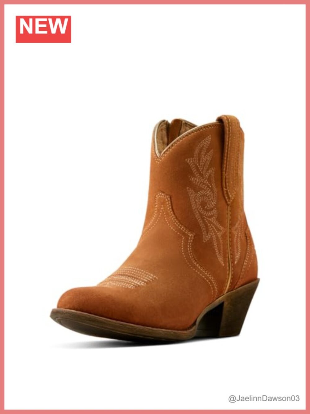 Women's Western Boots Mid-Calf Leather Embroidered Square Toe Pull-On Water